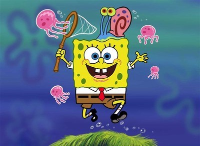 海绵宝宝图片抓水母