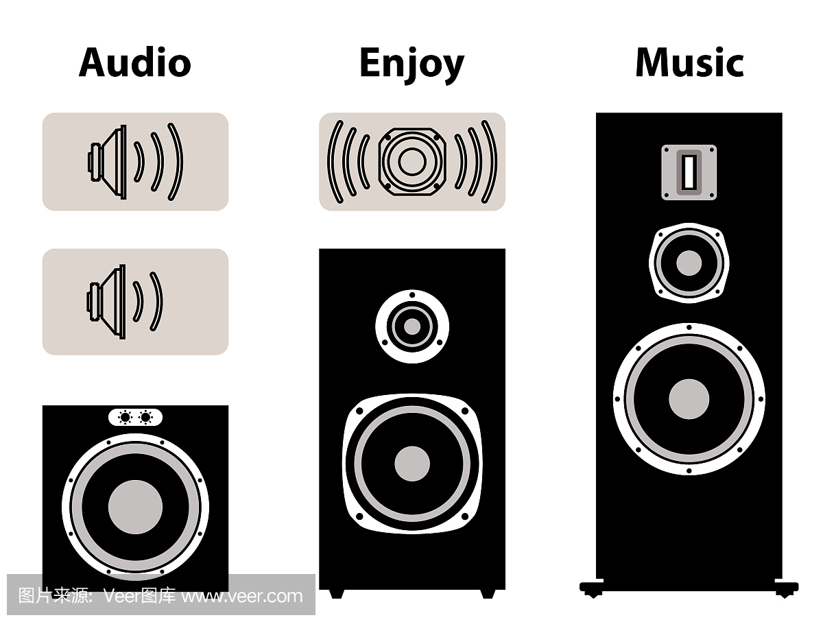 音量符号的扬声器和扬声器驱动器
