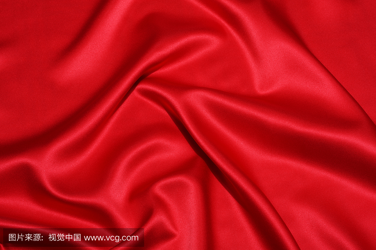 Close up of crumpled red silk