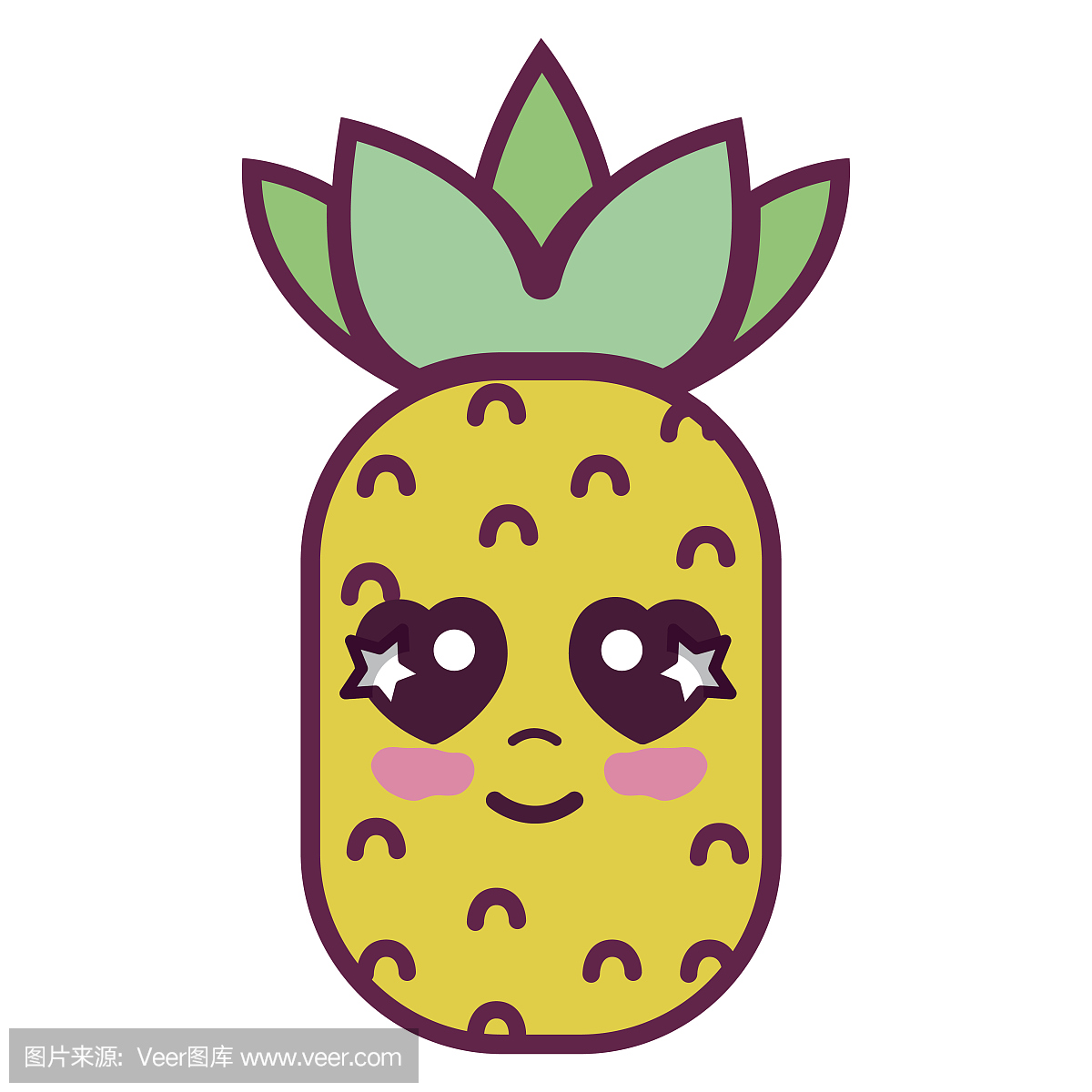 可爱的可爱快乐菠萝水果