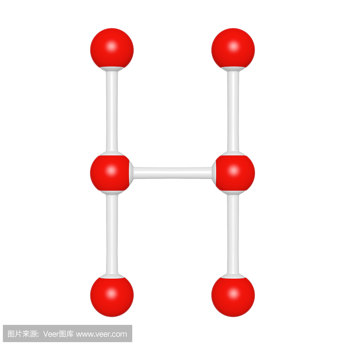 分子结构像大写字母H在白色背景上