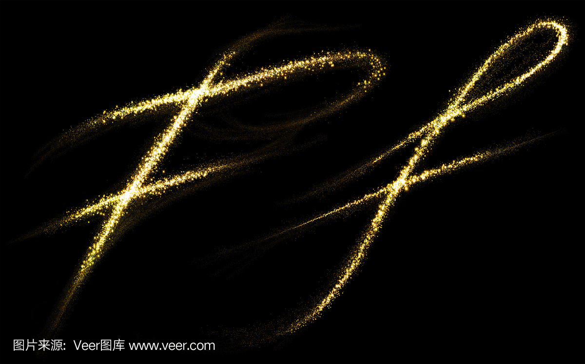 F金闪闪星星粉红色的尾巴