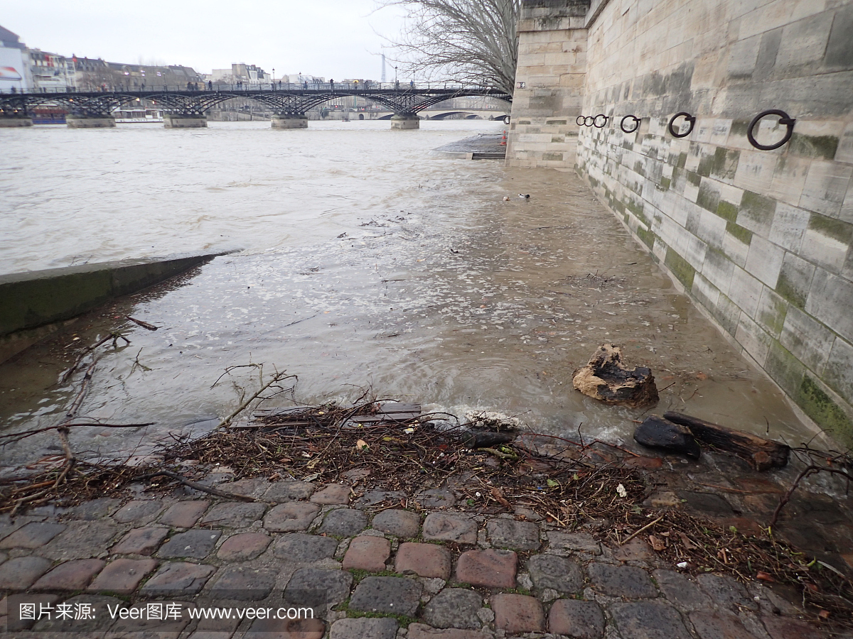 Flood of Seine\/Paris,France