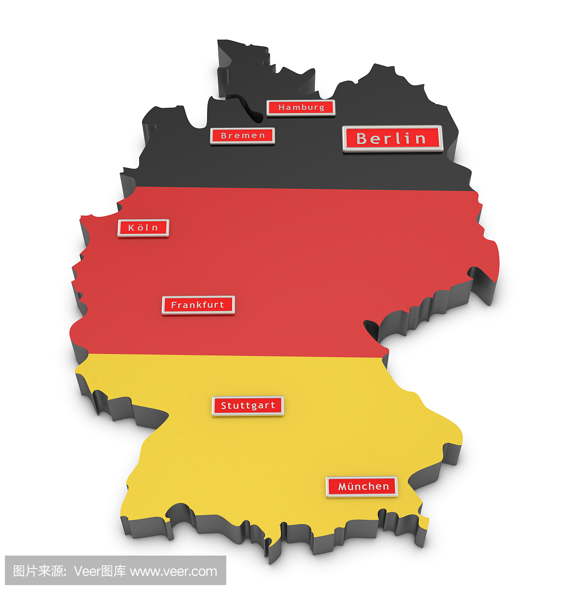 德国和大城市地图