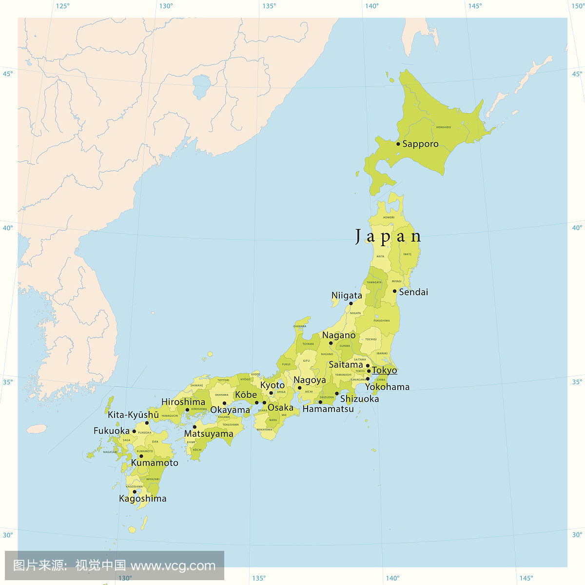 日本矢量地图
