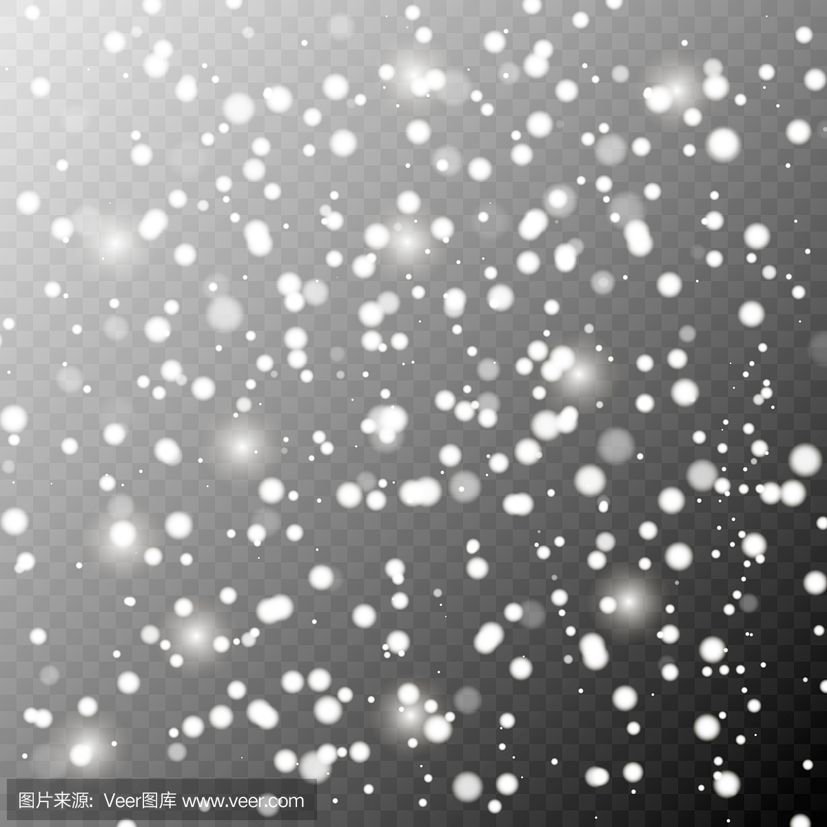 Vector falling snow effect isolated on transpare