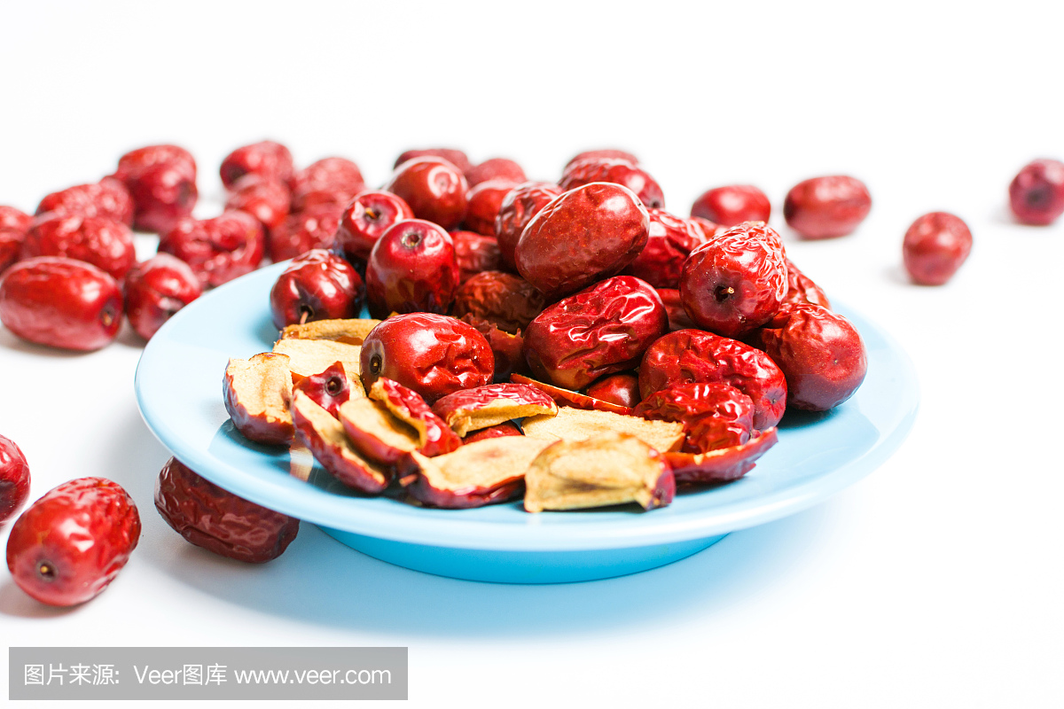 枣,中国干红日期水果盘