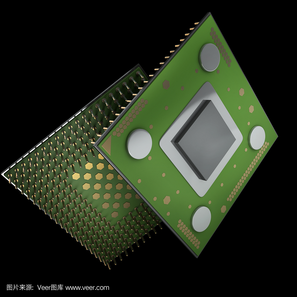 处理器单元CPU概念3d渲染高分辨率