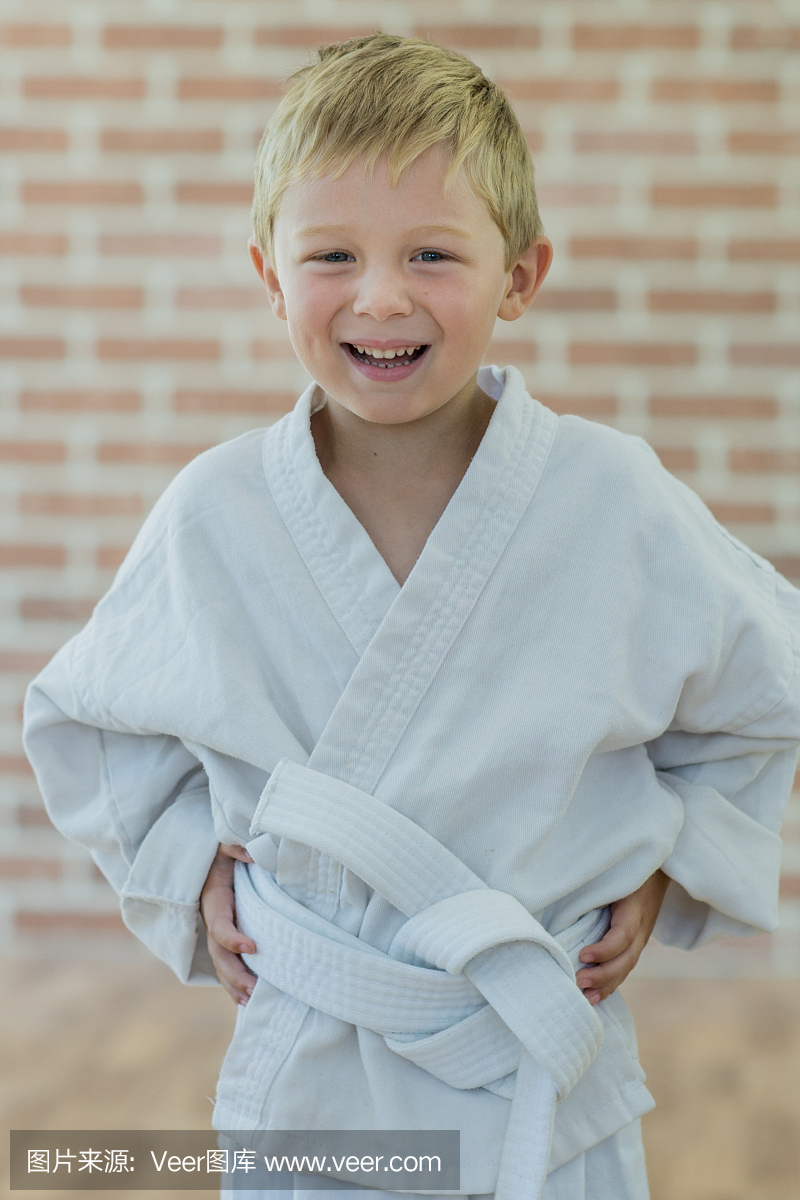 小男孩学习武术