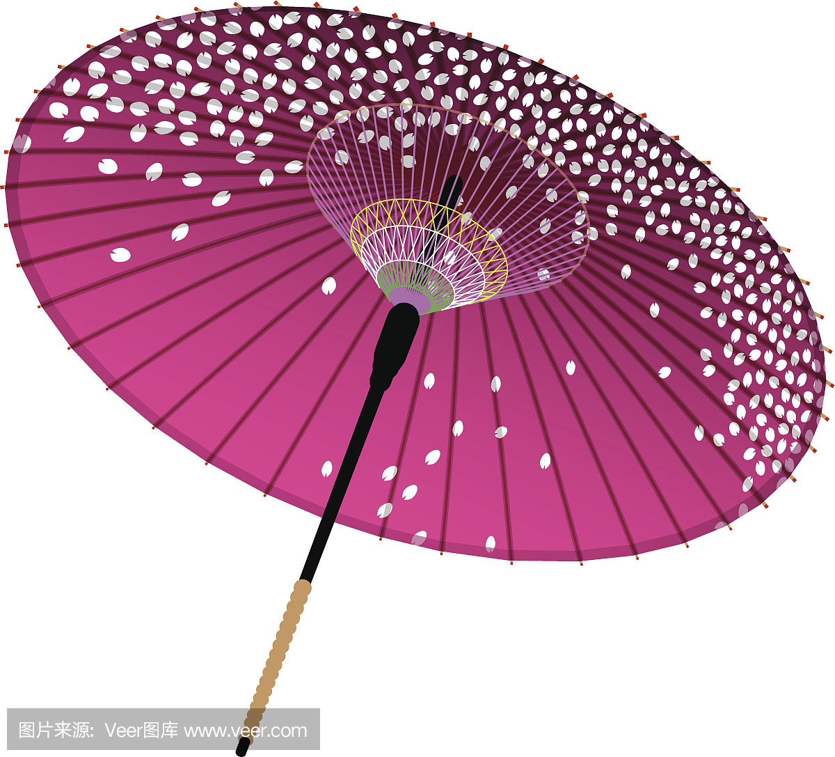 日本伞。樱花花瓣