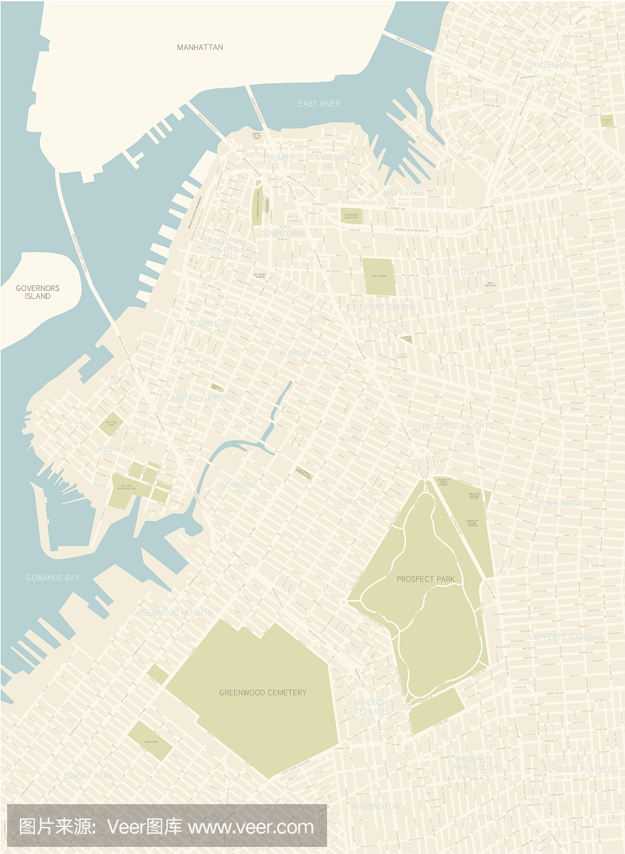 布鲁克林地图(西北地区)