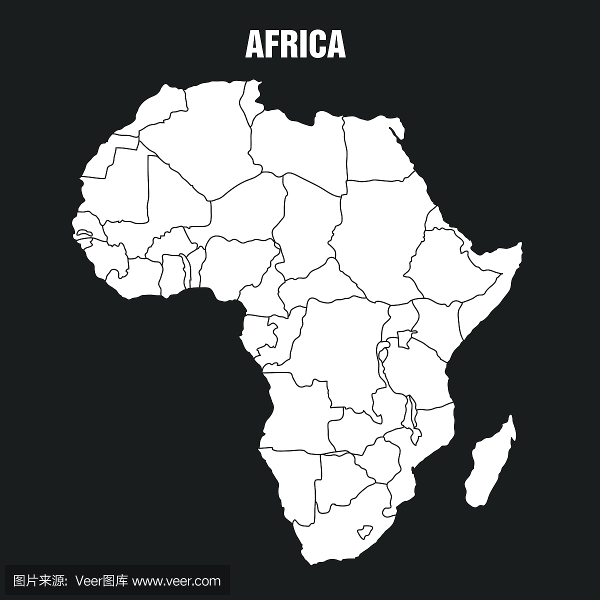 非洲大陆地图 - 插图