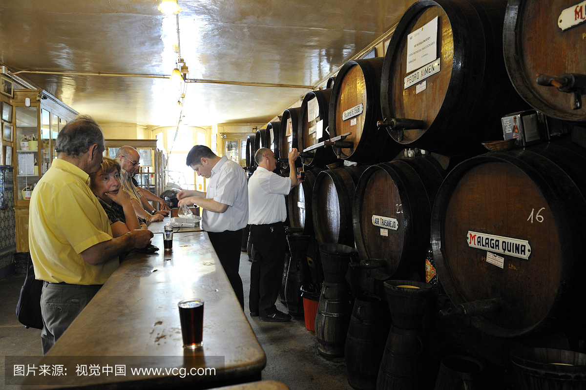 牙,安达卢西亚,太阳海岸,马拉加,马拉加葡萄酒吧