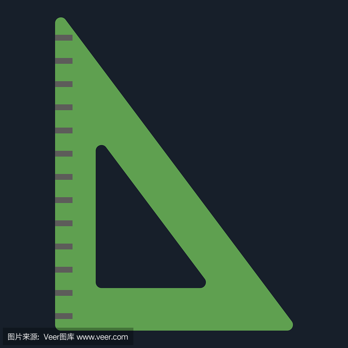 几何三角尺平面图标