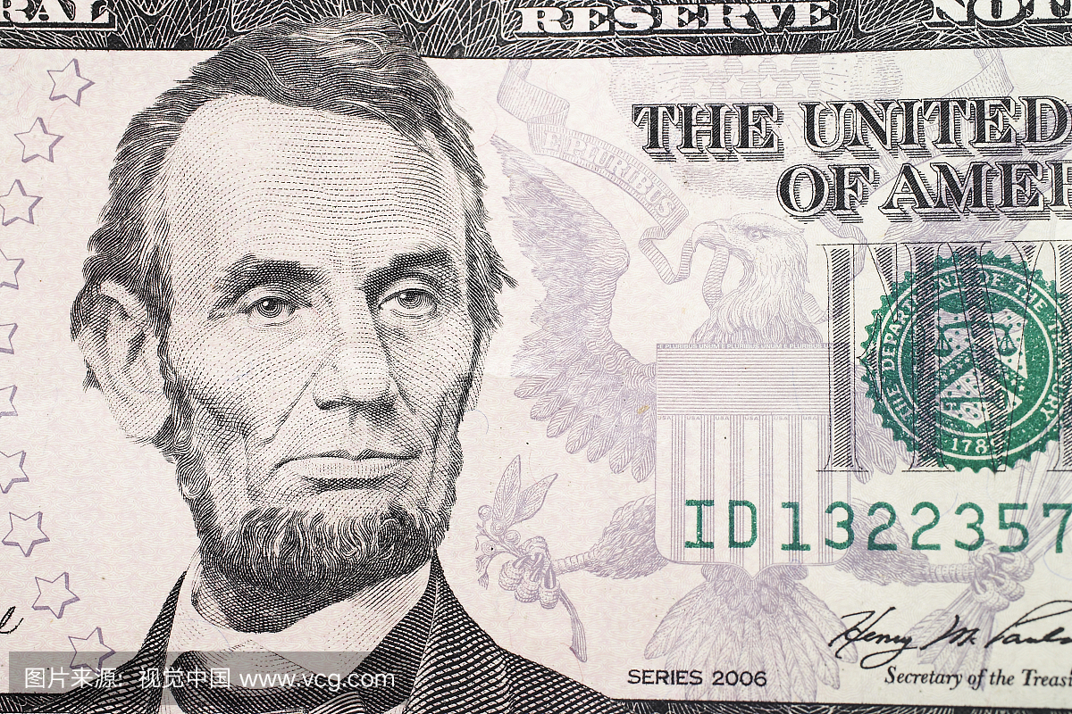 5美元纸币,5美元,5个美元,面值5美元