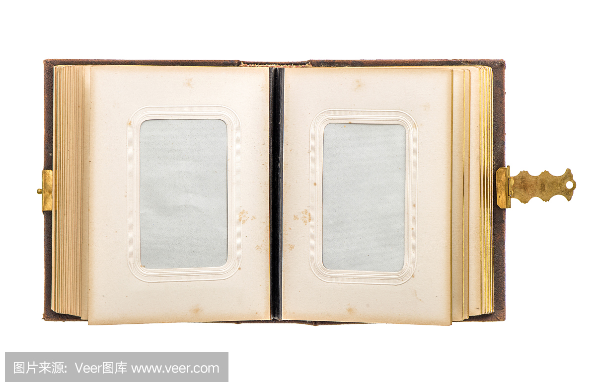 打开老式相册年龄的纸页