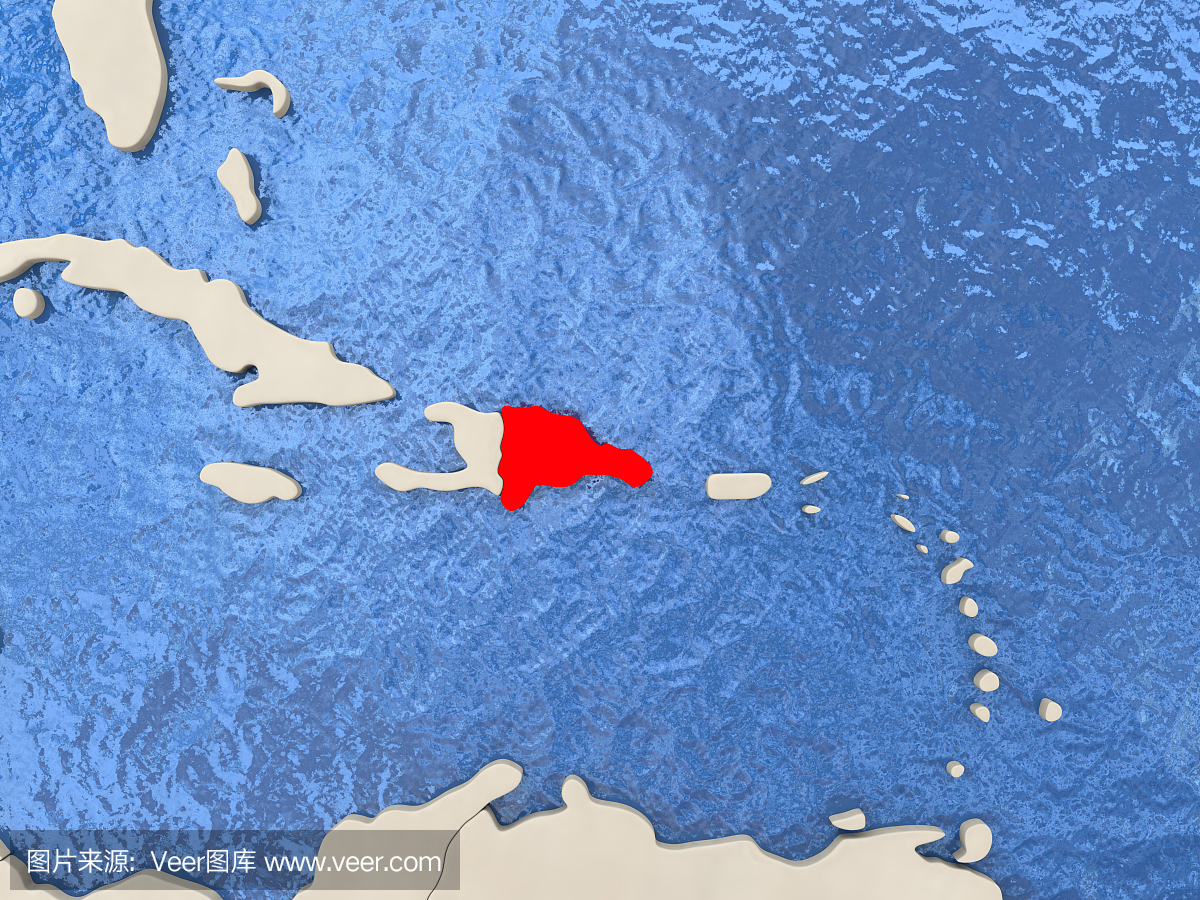 多米尼加共和国在地图上