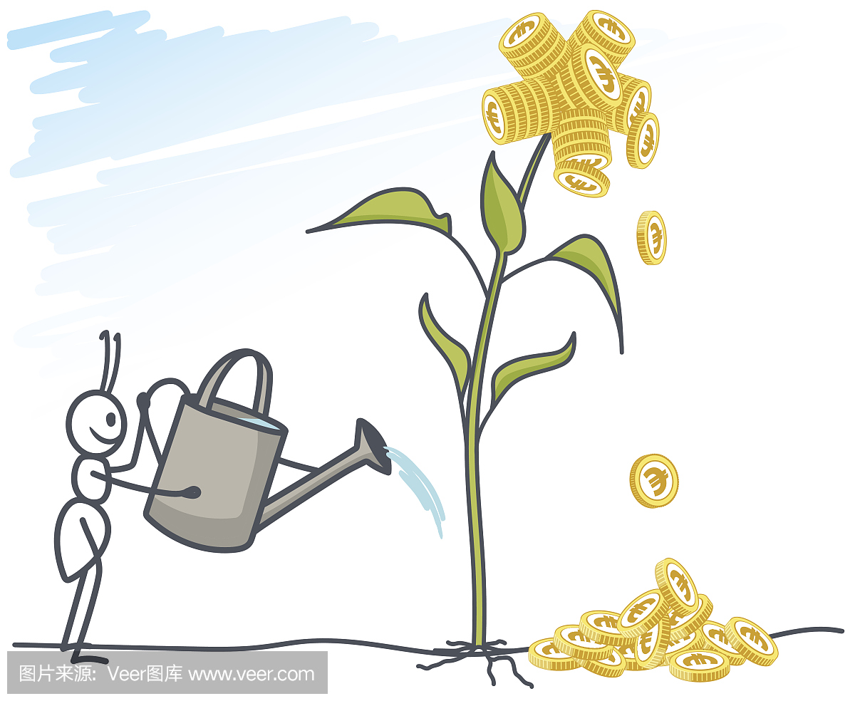 蚂蚁浇灌金钱树