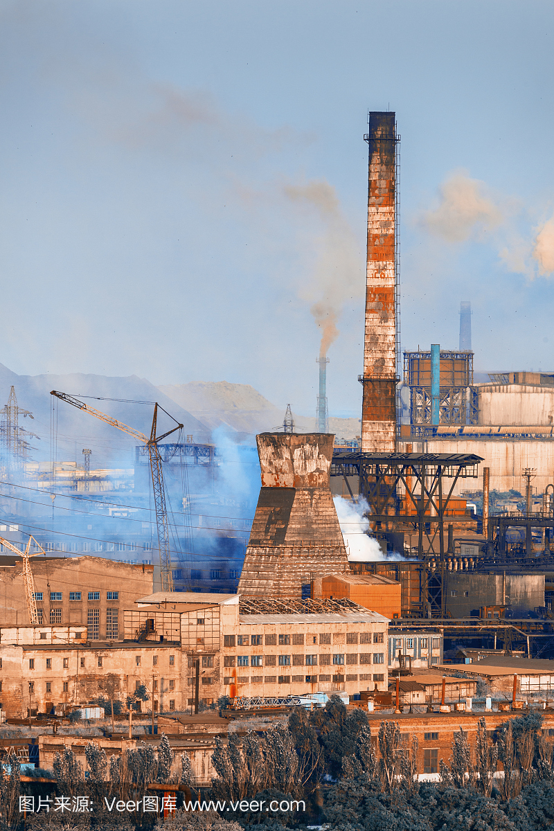 工业景观。钢厂。欧洲重工业