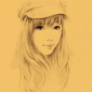 手绘素描美女头像 倾国倾城貌-46kb