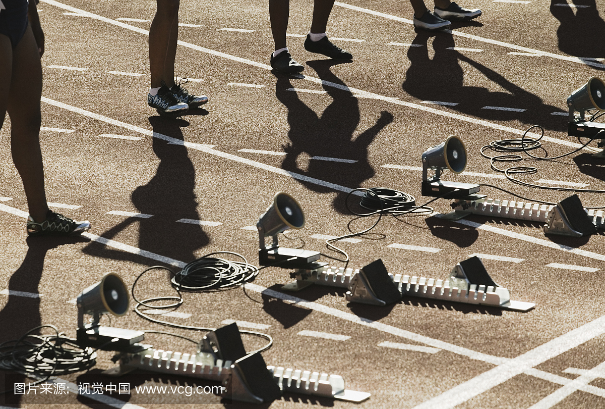 阴影,腰部以下,运动跑道,户外