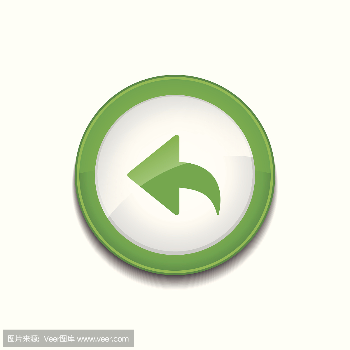 重置标志循环绿色矢量按钮图标