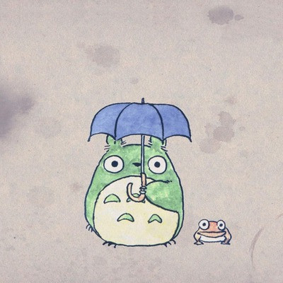 龙猫动漫黑白手绘