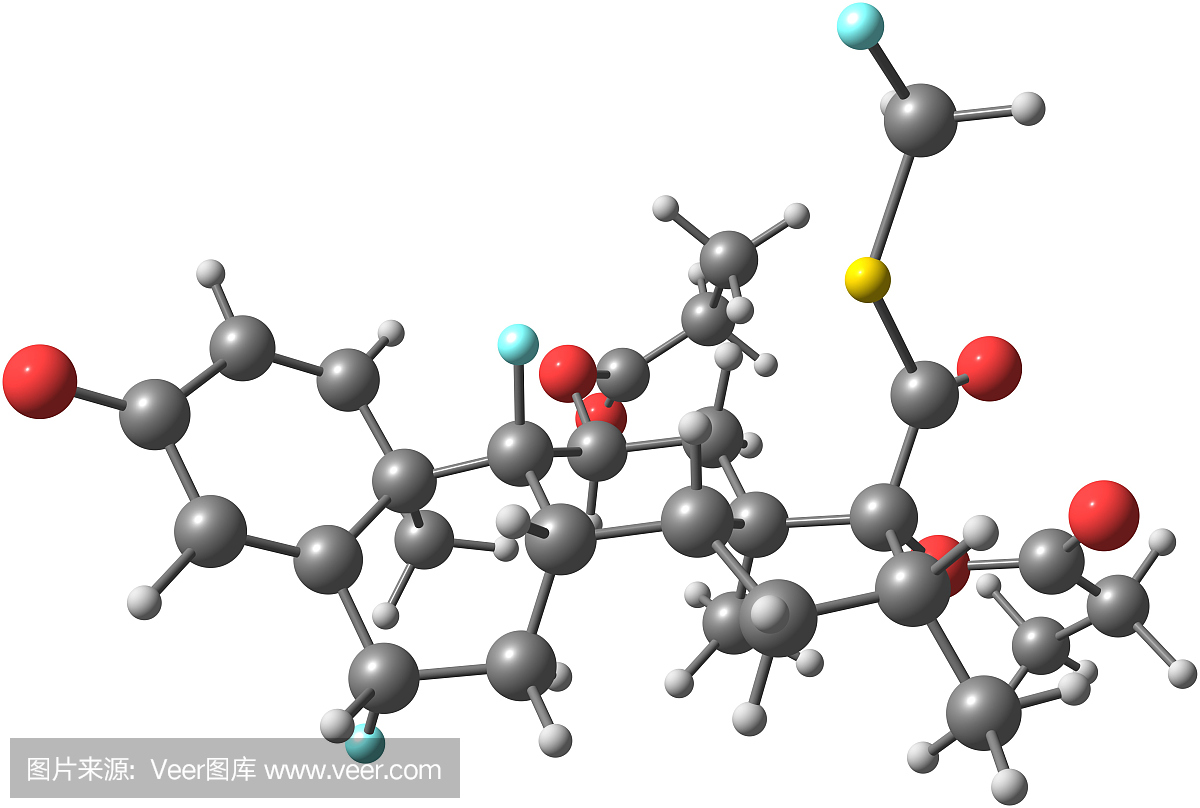 丙酸氟替卡松分离结构在白色上分离