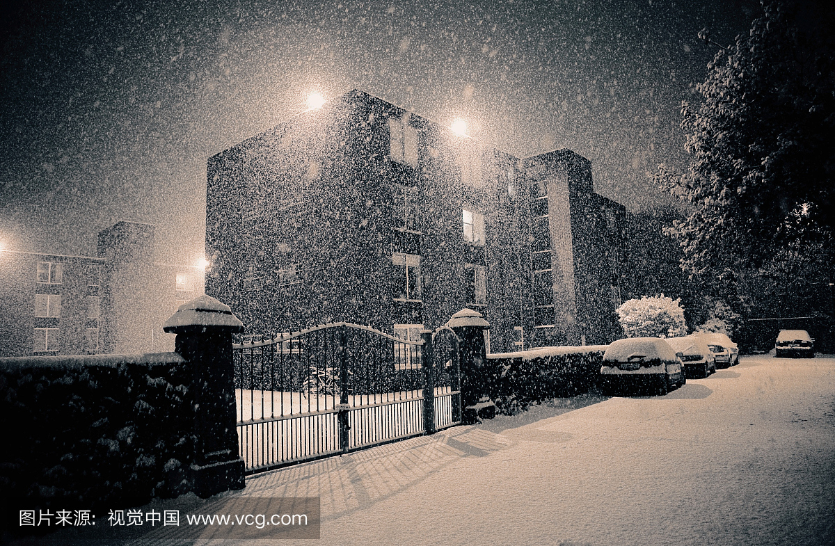 爱尔兰都柏林,公寓,雪,天气
