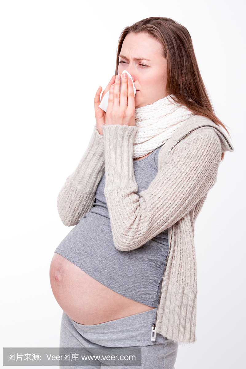 一个生病的孕妇的肖像