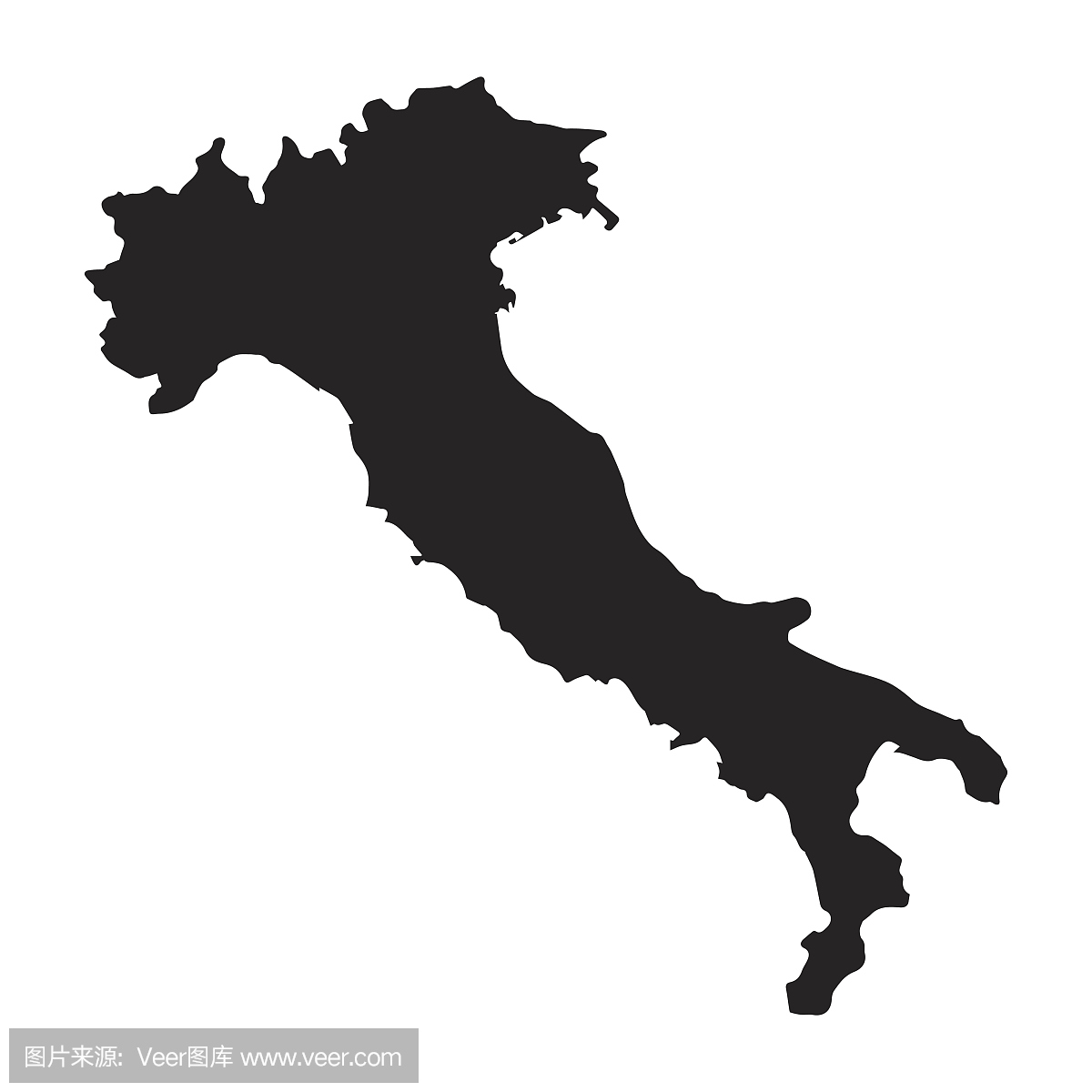 意大利黑色矢量地图平面设计