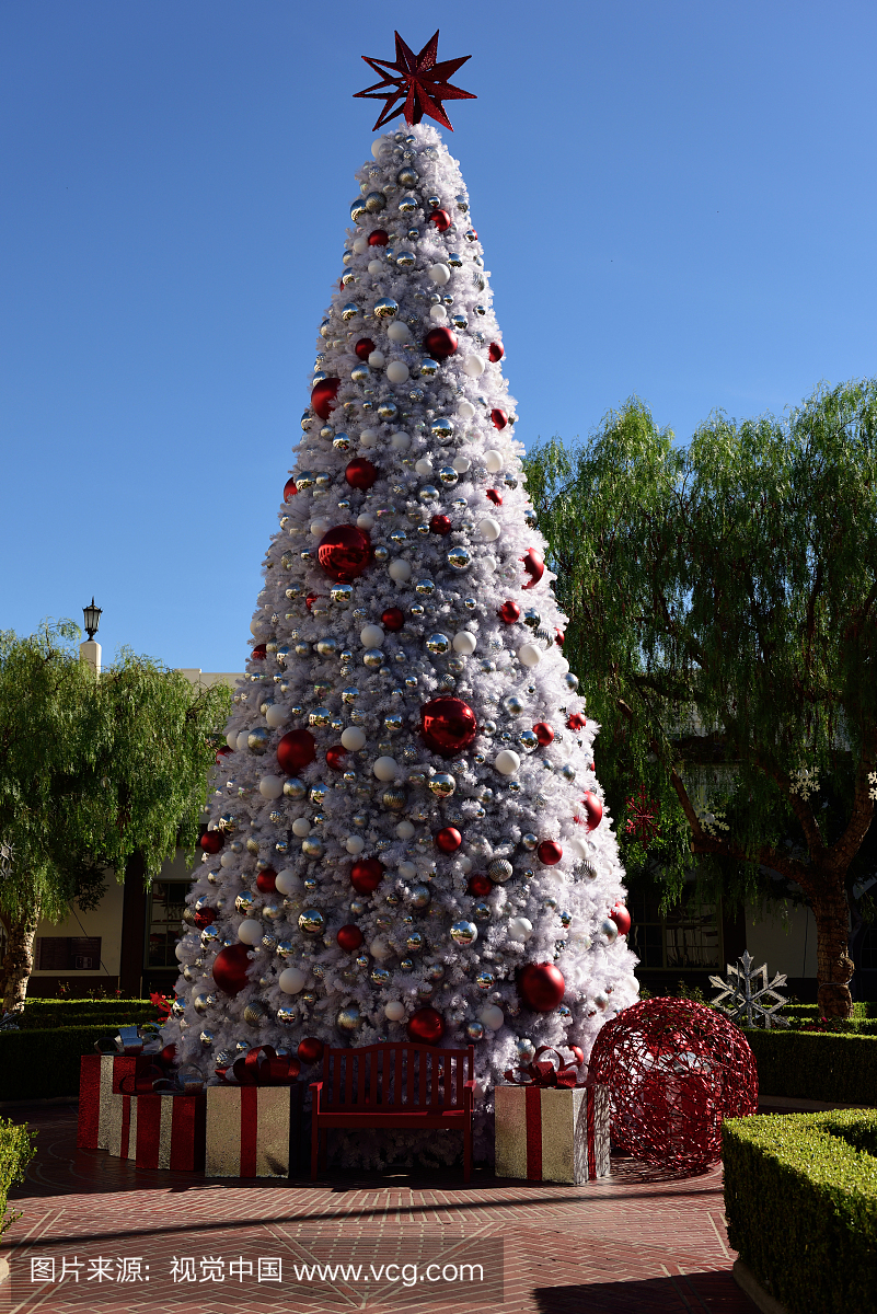 圣诞树在联合车站,洛杉矶,美国