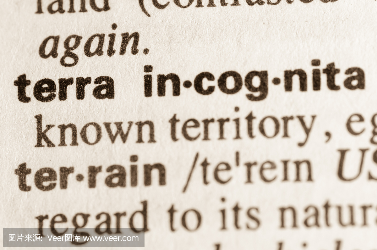 词语定义词terra incognita