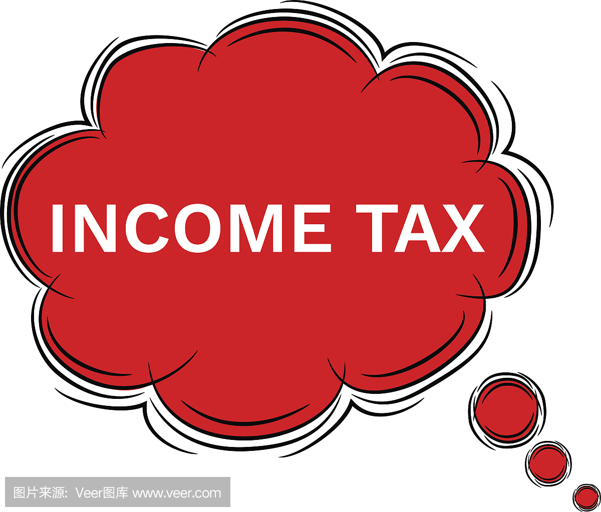 矢量图涂鸦的演讲泡沫收入税。 EPS8。